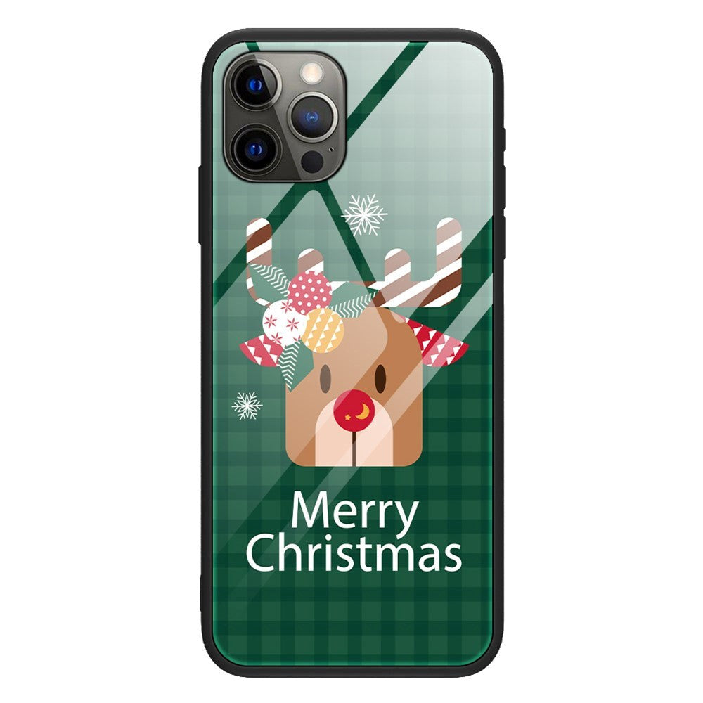 iPhone 15 Pro Jule Mobil Cover m. Glasbagside - Merry Christmas - Rensdyr