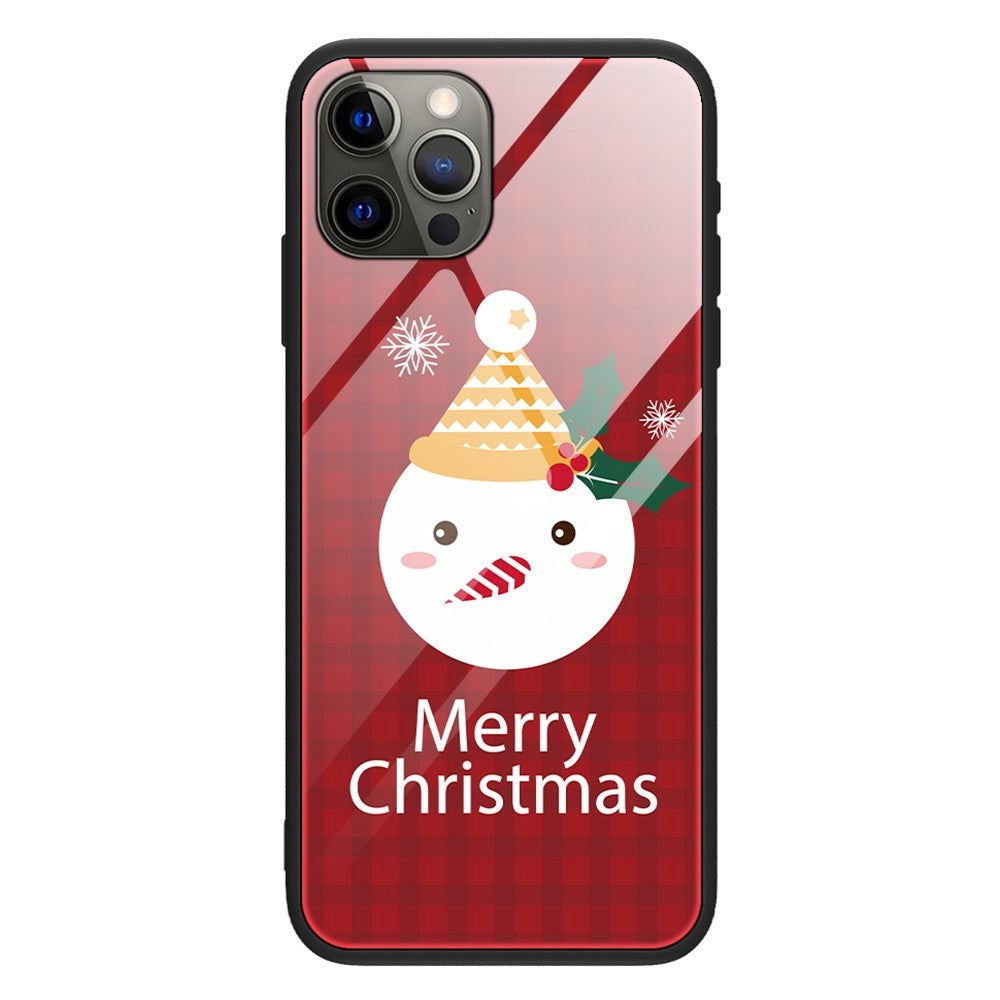 iPhone 15 Pro Jule Mobil Cover m. Glasbagside - Merry Christmas - Snemand