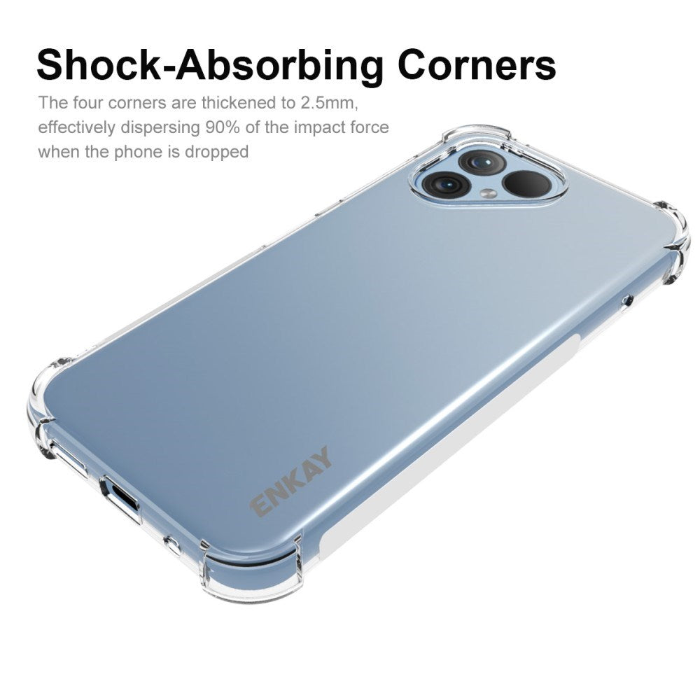 Fairphone 5 Enkay Anti-Slip Plastik Mobil Cover - Gennemsigtig