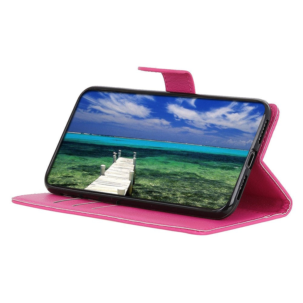 Xiaomi 14 Pro Litchi Læder Mobil Cover m. Pung - Lyserød