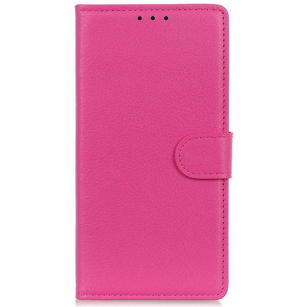 Xiaomi 14 Pro Litchi Læder Mobil Cover m. Pung - Lyserød