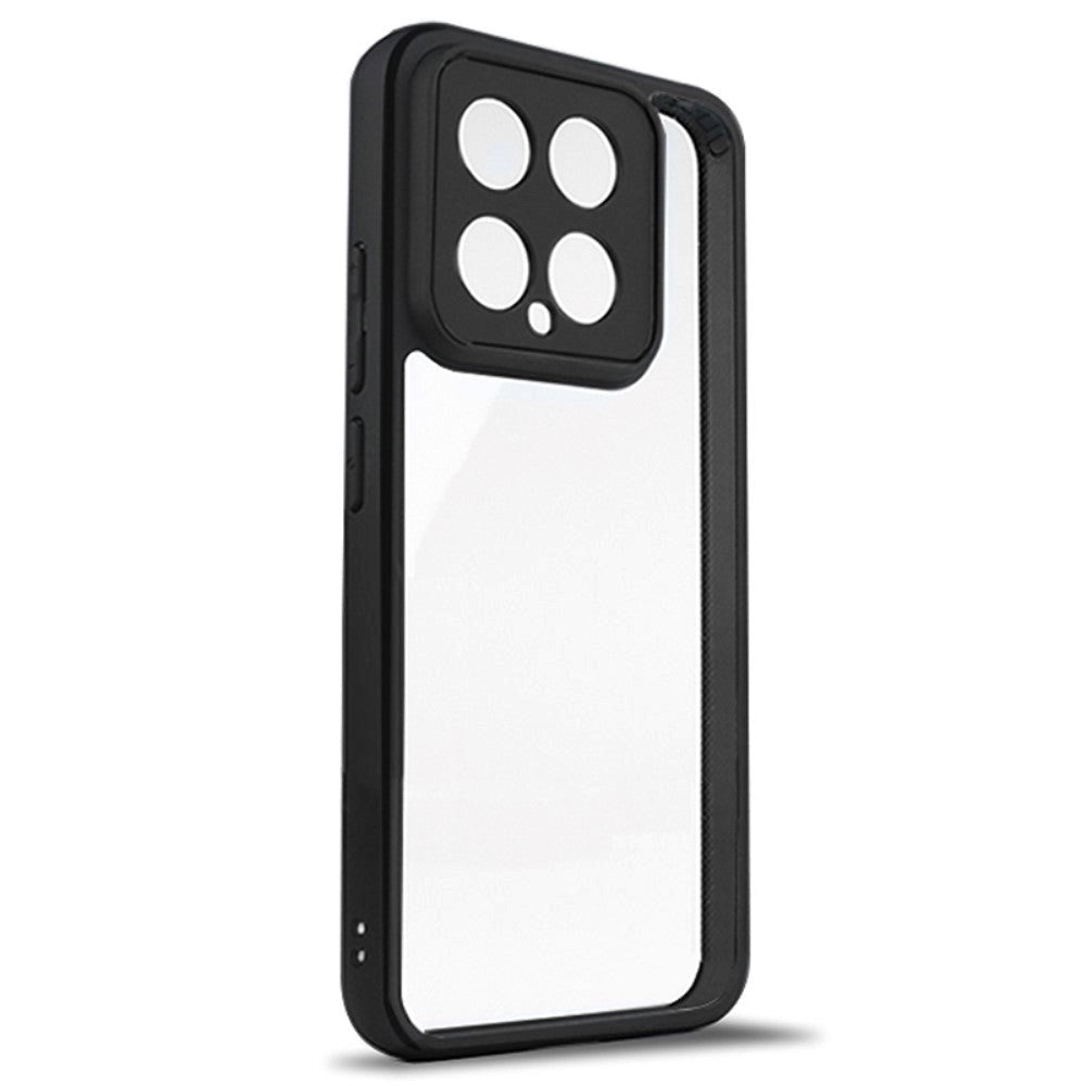 Xiaomi 14 Hybrid Plastik Mobil Cover - Gennemsigtig / Sort