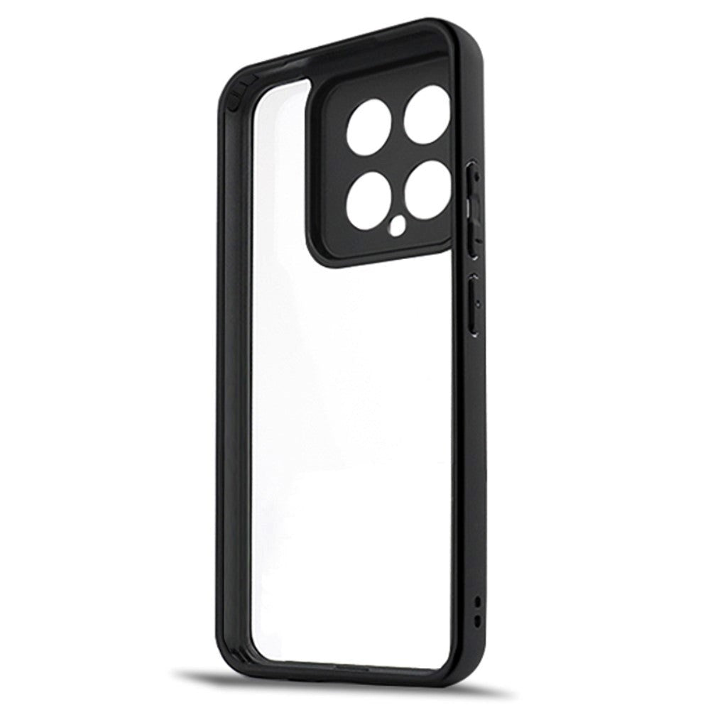 Xiaomi 14 Hybrid Plastik Mobil Cover - Gennemsigtig / Sort