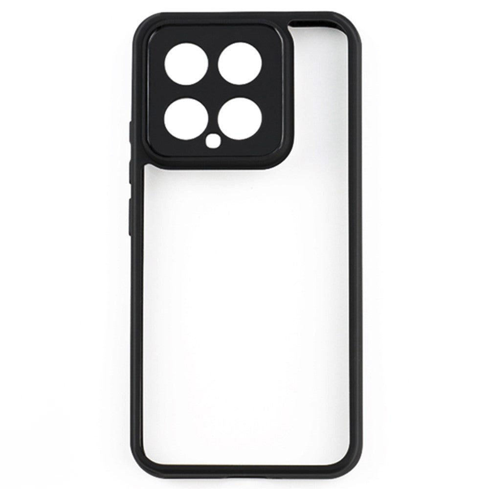 Xiaomi 14 Hybrid Plastik Mobil Cover - Gennemsigtig / Sort