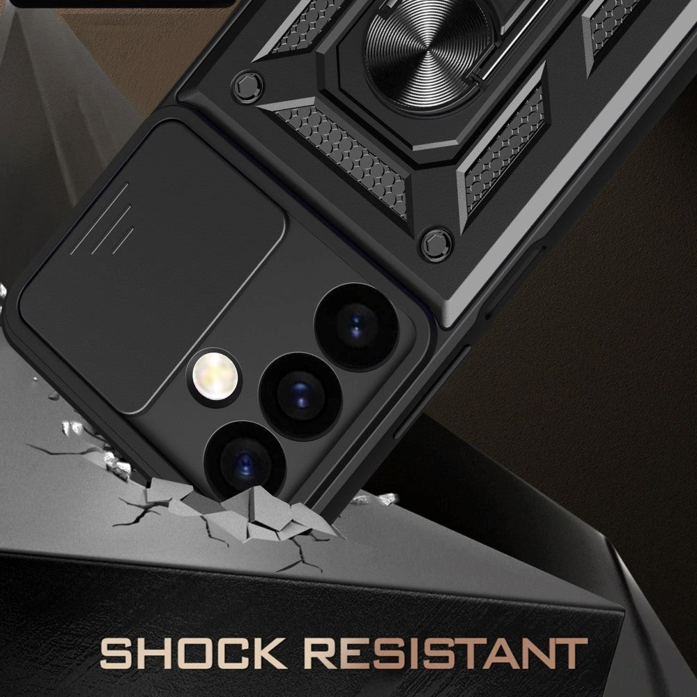 Samsung Galaxy S24 Håndværker Mobil Cover m. Magnetisk Kickstand & Cam Slider - Sort