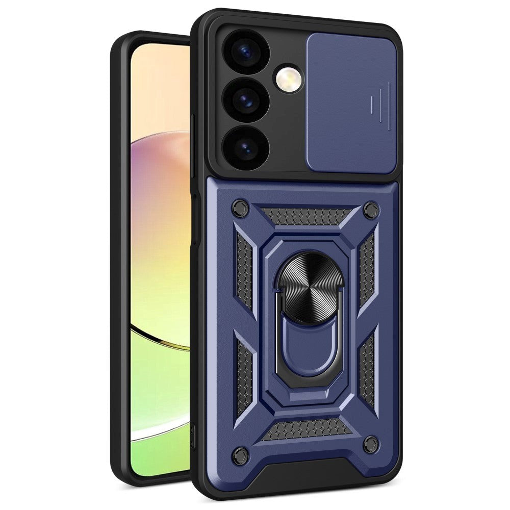 Samsung Galaxy S24 Håndværker Mobil Cover m. Magnetisk Kickstand & Cam Slider - Blå