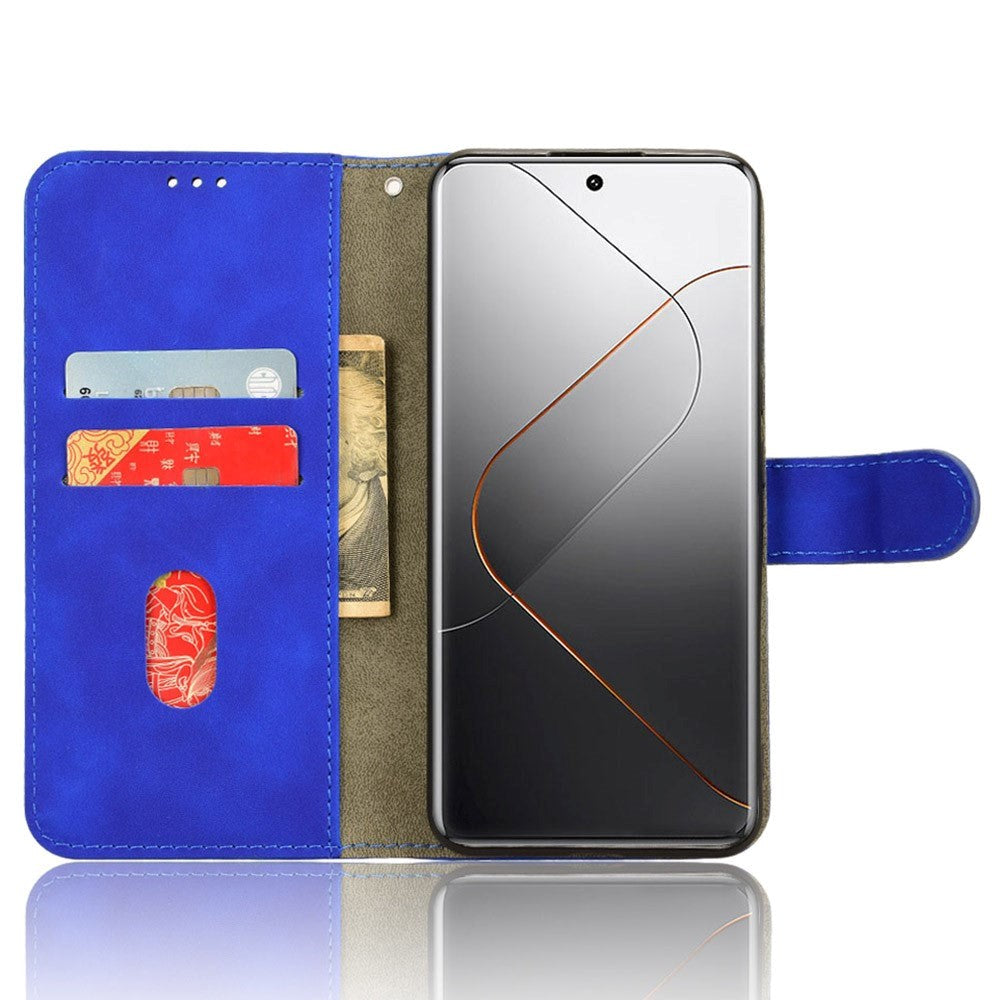 Xiaomi 14 Pro Læder Mobil Cover m. Kortholder & Ståfunktion - Blå