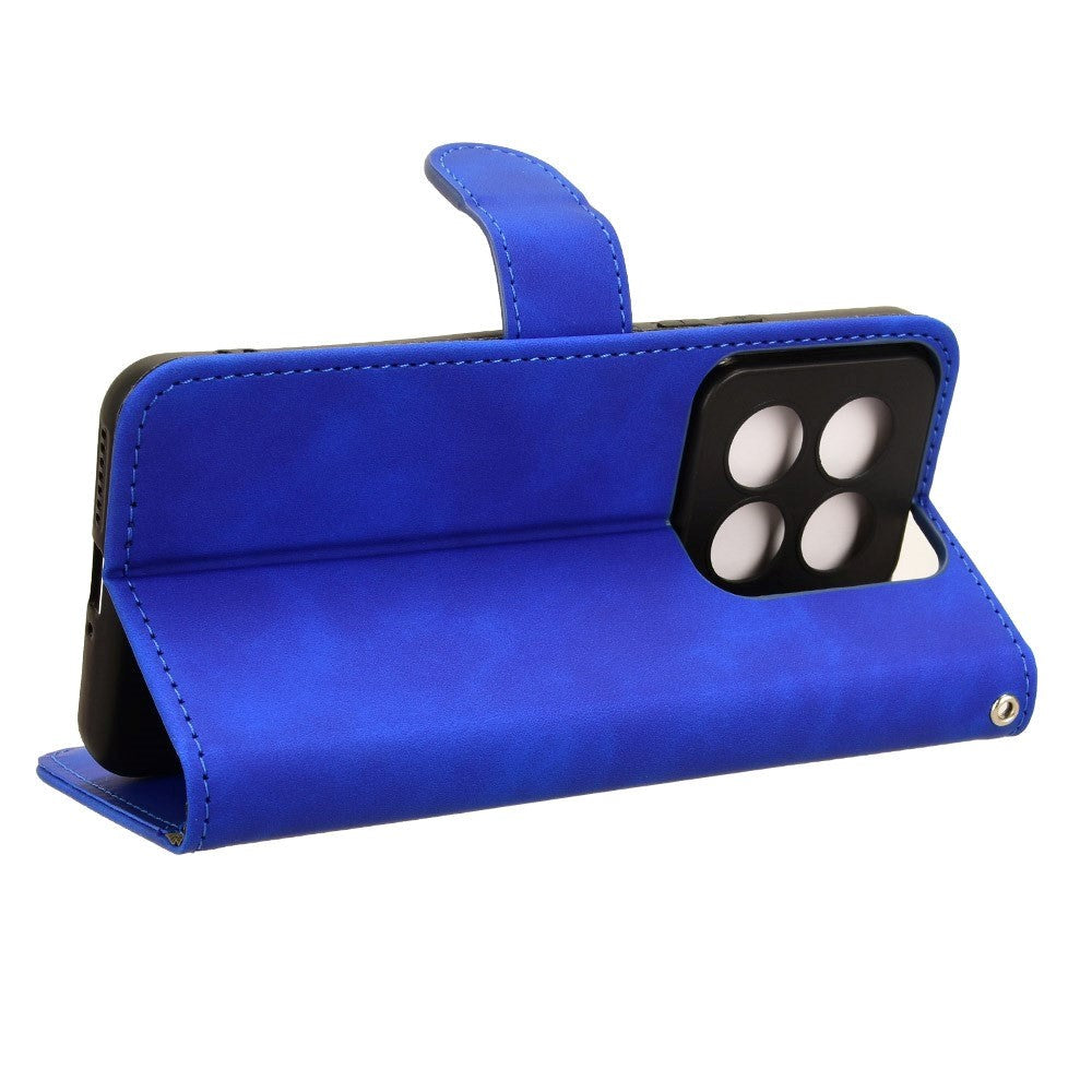 Xiaomi 14 Pro Læder Mobil Cover m. Kortholder & Ståfunktion - Blå