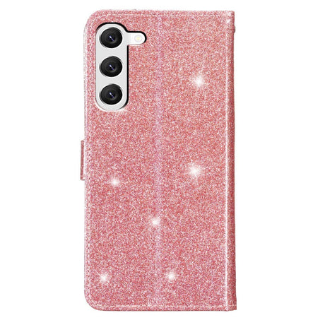 Samsung Galaxy S24+ (Plus) Læder Mobil Cover m. Pung & Strop - Glimmer - Rose Gold