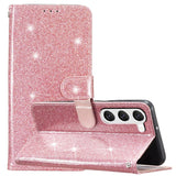 Samsung Galaxy S24+ (Plus) Læder Mobil Cover m. Pung & Strop - Glimmer - Rose Gold