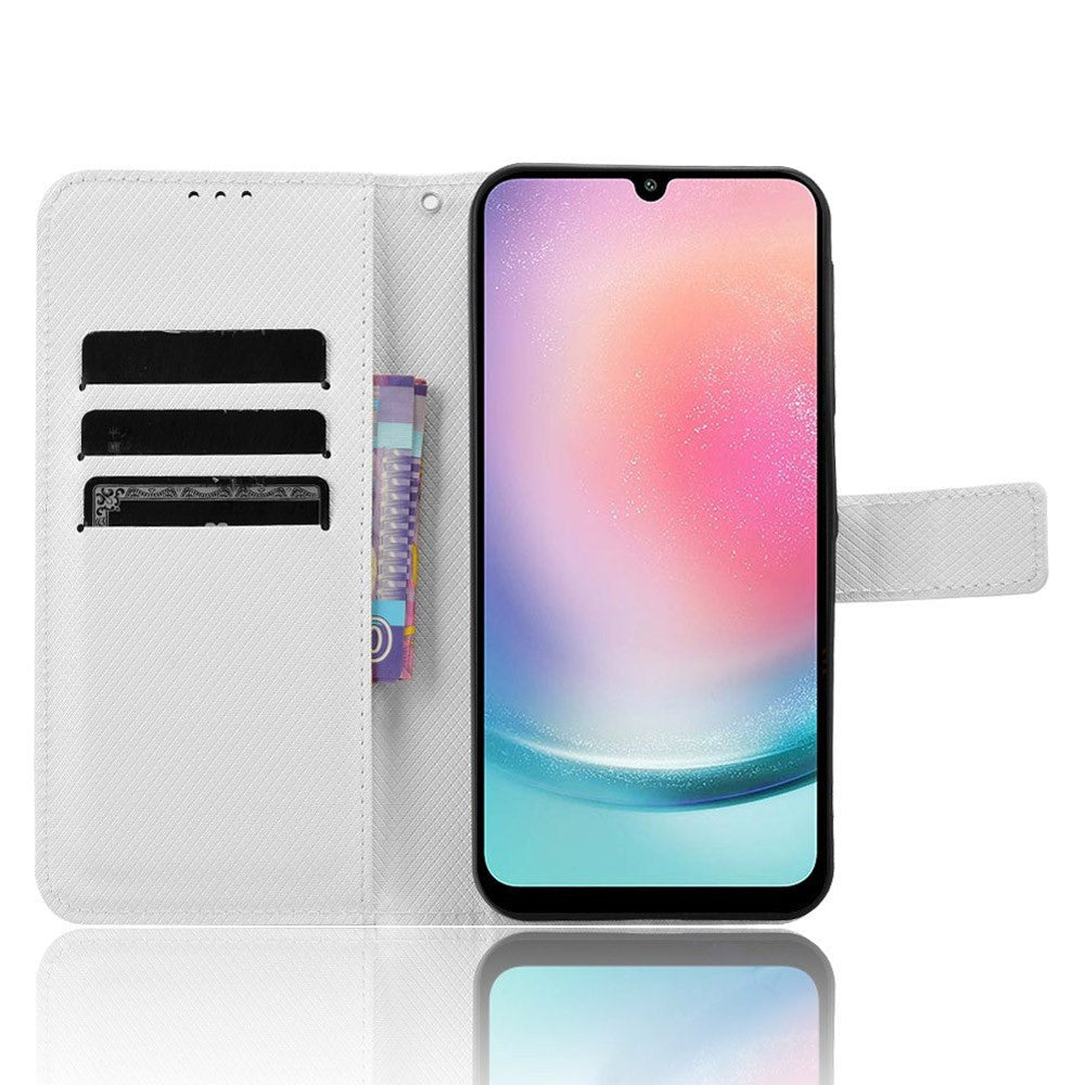 Samsung Galaxy A25 (5G) Læder Mobil Cover m. Strop & Tekstur - Hvid