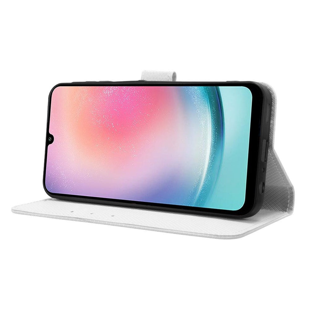 Samsung Galaxy A25 (5G) Læder Mobil Cover m. Strop & Tekstur - Hvid