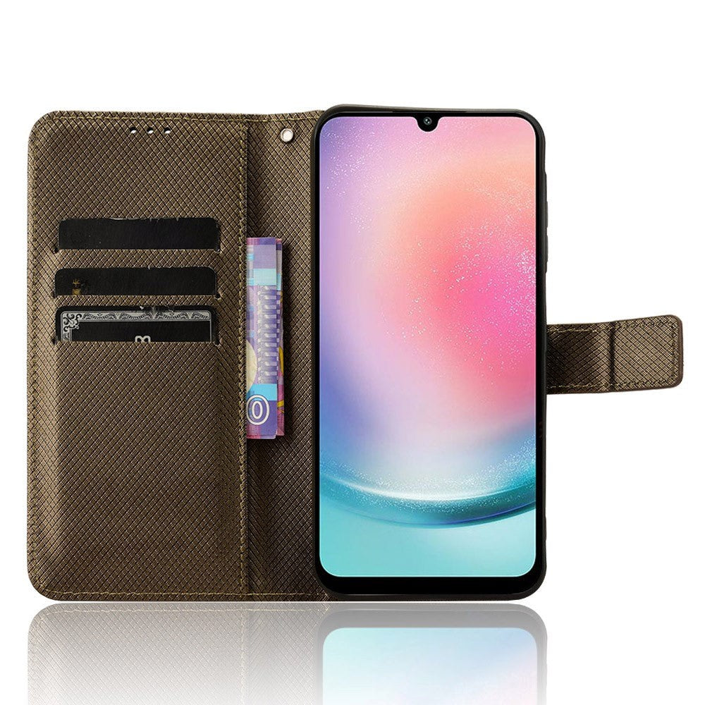 Samsung Galaxy A25 (5G) Læder Mobil Cover m. Strop & Tekstur - Brun