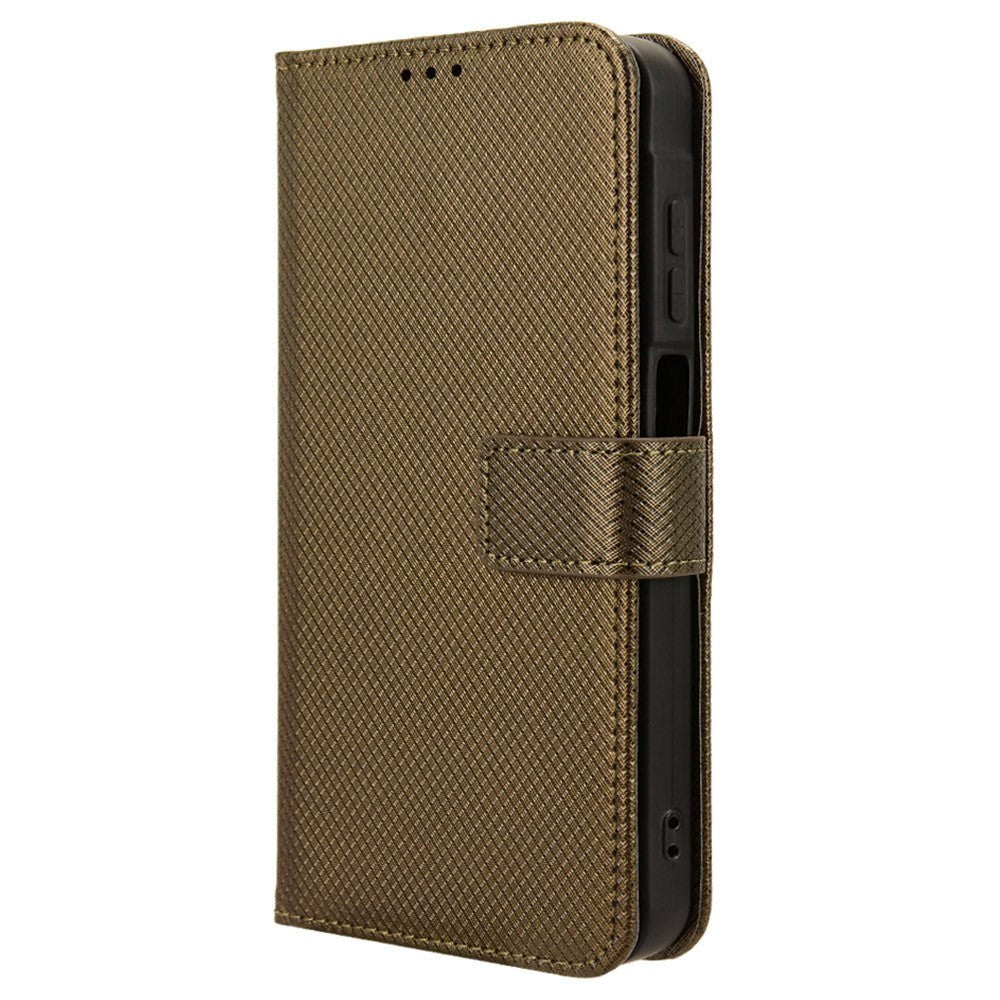 Samsung Galaxy A25 (5G) Læder Mobil Cover m. Strop & Tekstur - Brun