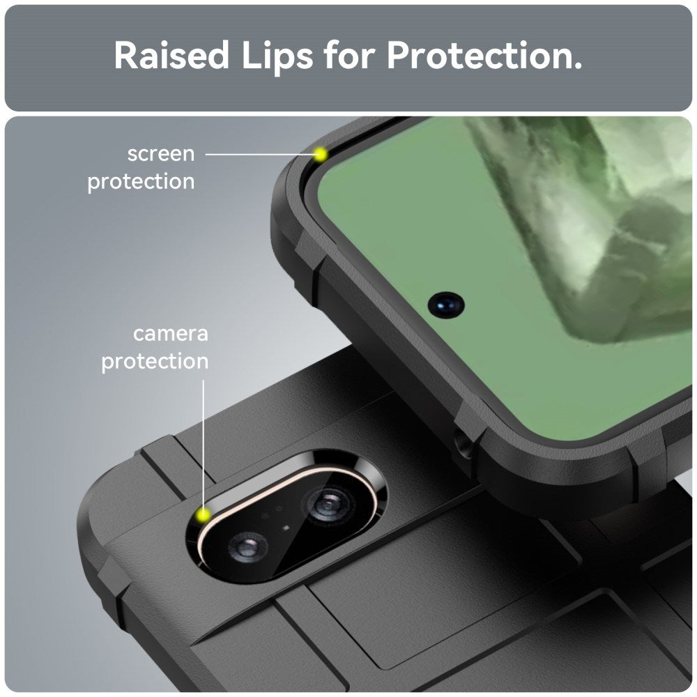 Google Pixel 8a Rugged Shield Series Håndværker Mobil Cover - Sort