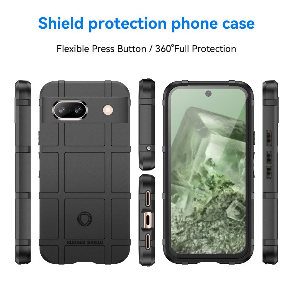 Google Pixel 8a Rugged Shield Series Håndværker Mobil Cover - Sort