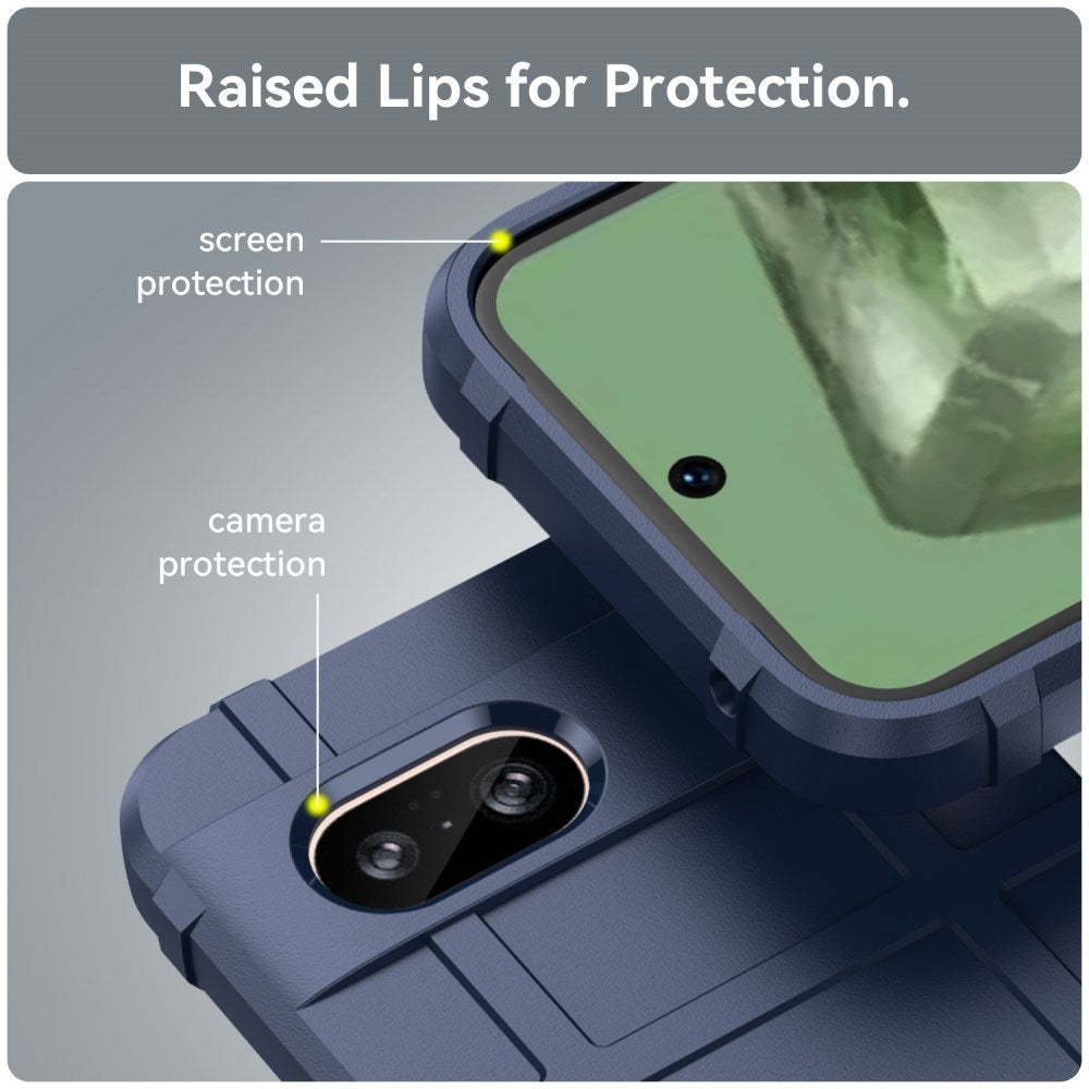 Google Pixel 8a Rugged Shield Series Håndværker Mobil Cover - Blå