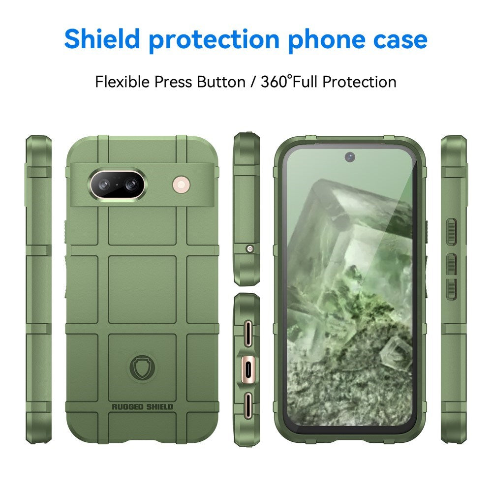 Google Pixel 8a Rugged Shield Series Håndværker Mobil Cover - Grøn