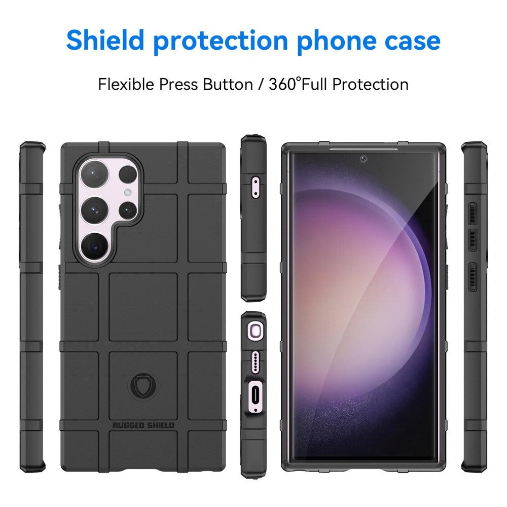Samsung Galaxy S24 Ultra Rugged Shield Series Håndværker Mobil Cover - Sort