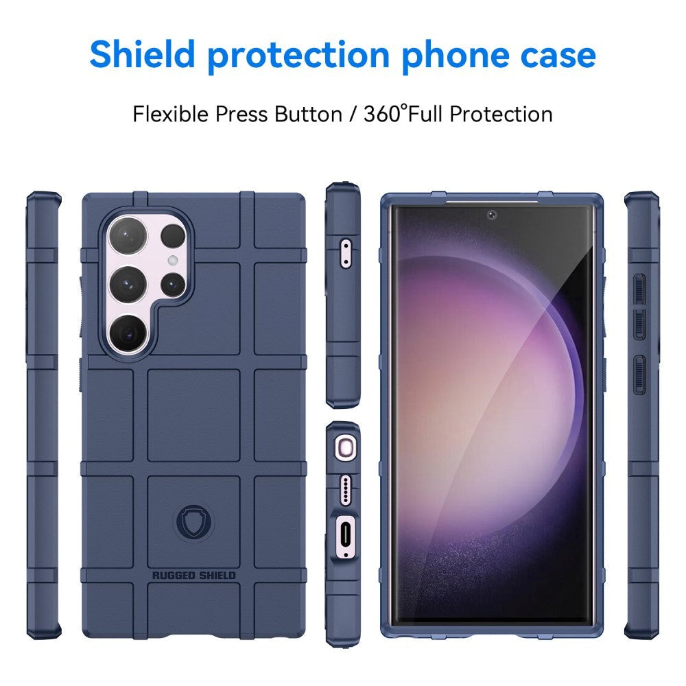 Samsung Galaxy S24 Ultra Rugged Shield Series Håndværker Mobil Cover - Blå