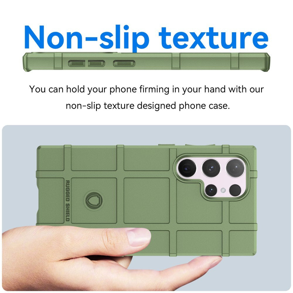 Samsung Galaxy S24 Ultra Rugged Shield Series Håndværker Mobil Cover - Grøn