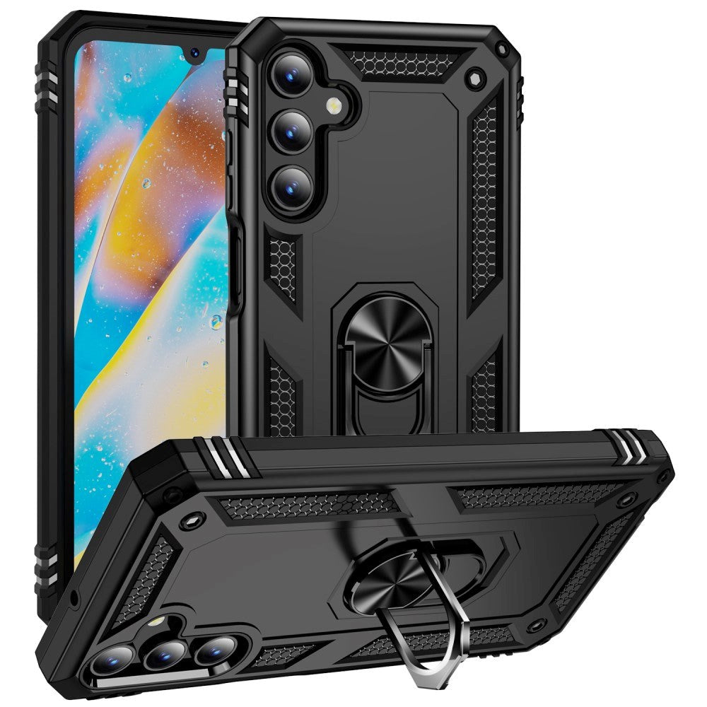 Samsung Galaxy A15 (5G) / A15 Hybrid Håndværker Mobil Cover m. Magnetisk Kickstand - Sort