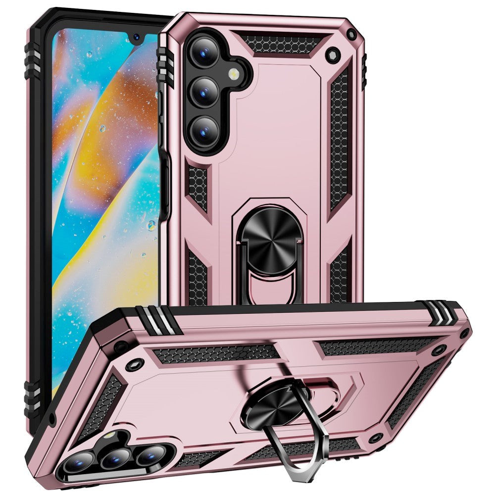 Samsung Galaxy A15 (5G) / A15 Hybrid Håndværker Mobil Cover m. Magnetisk Kickstand - Rose Gold