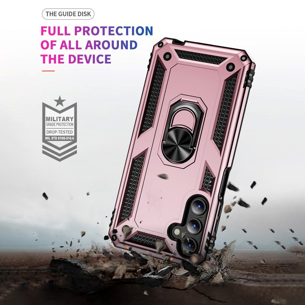 Samsung Galaxy A15 (5G) / A15 Hybrid Håndværker Mobil Cover m. Magnetisk Kickstand - Rose Gold