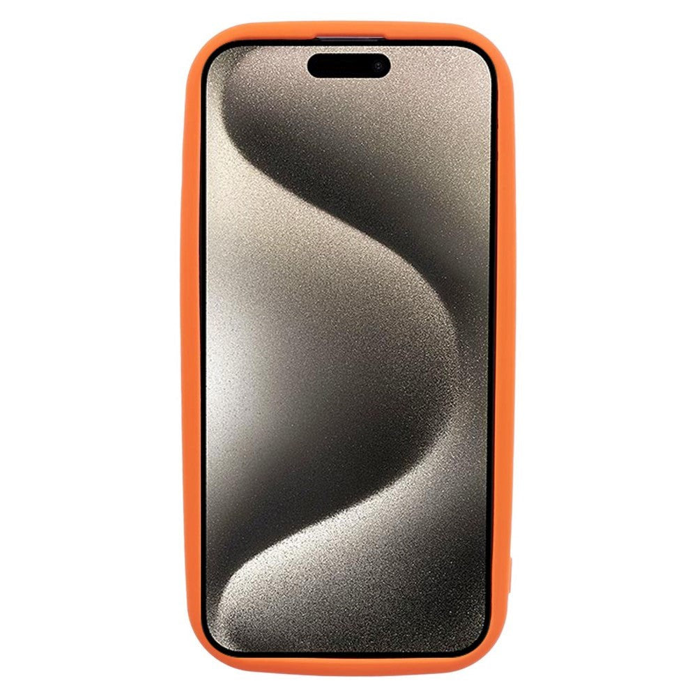 iPhone 15 Fleksibelt Plastik Mobil Cover m. Forhøjede Kanter - Orange