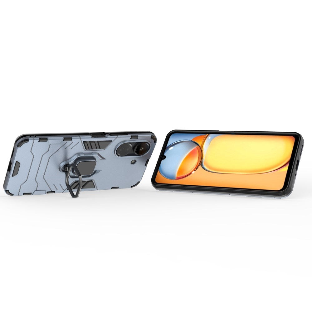 EIDERWOOD Xiaomi Poco C65 / Redmi 13C Hybrid Håndværker Mobil Cover m. Magnetisk Kickstand - Blå