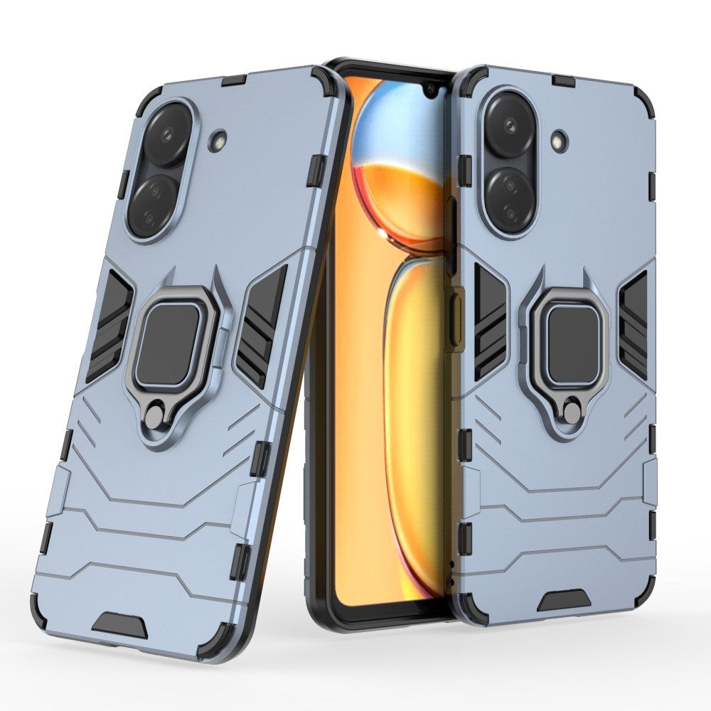 EIDERWOOD Xiaomi Poco C65 / Redmi 13C Hybrid Håndværker Mobil Cover m. Magnetisk Kickstand - Blå