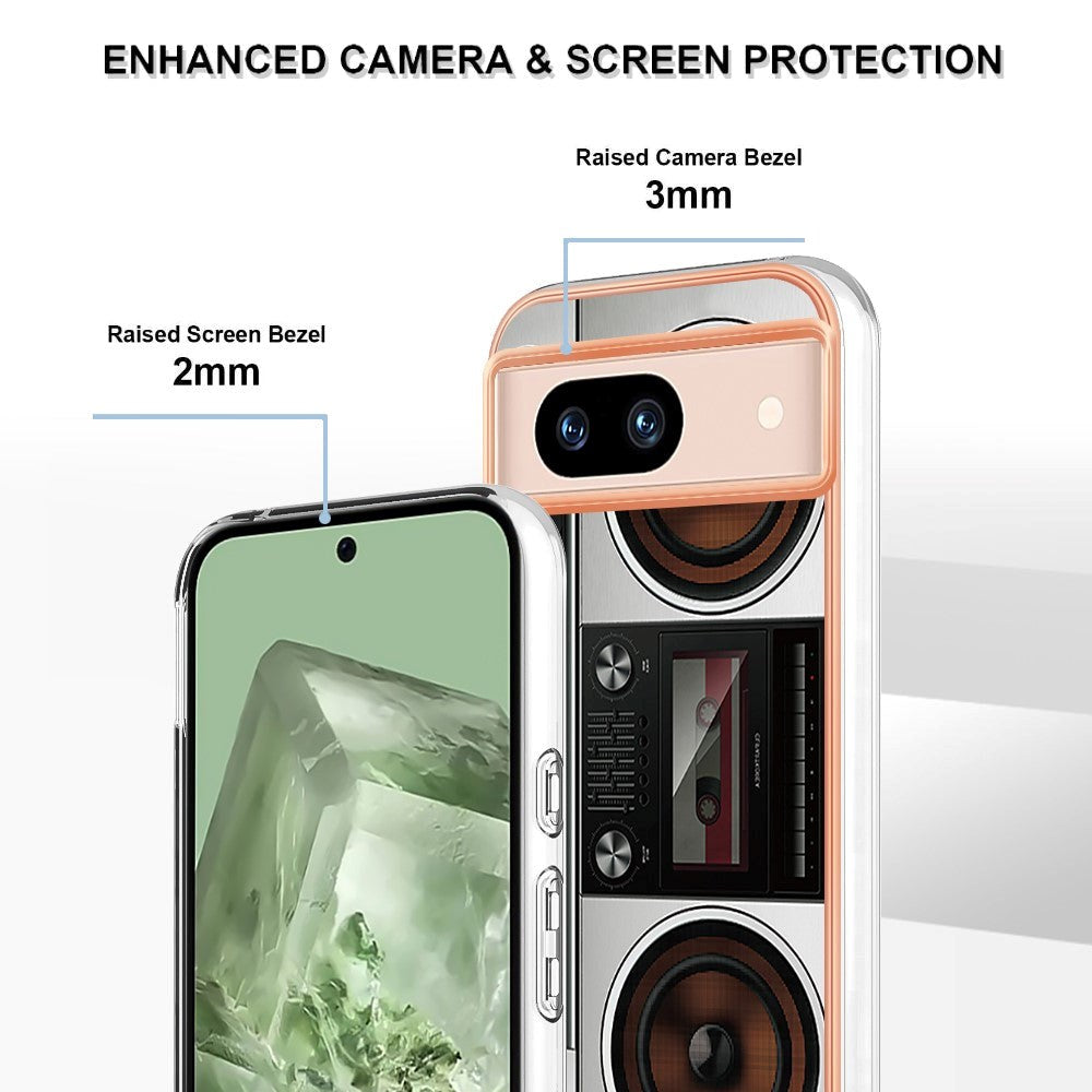 Google Pixel 8a Fleksibelt Plastik Mobil Cover m. Motiv - Radio
