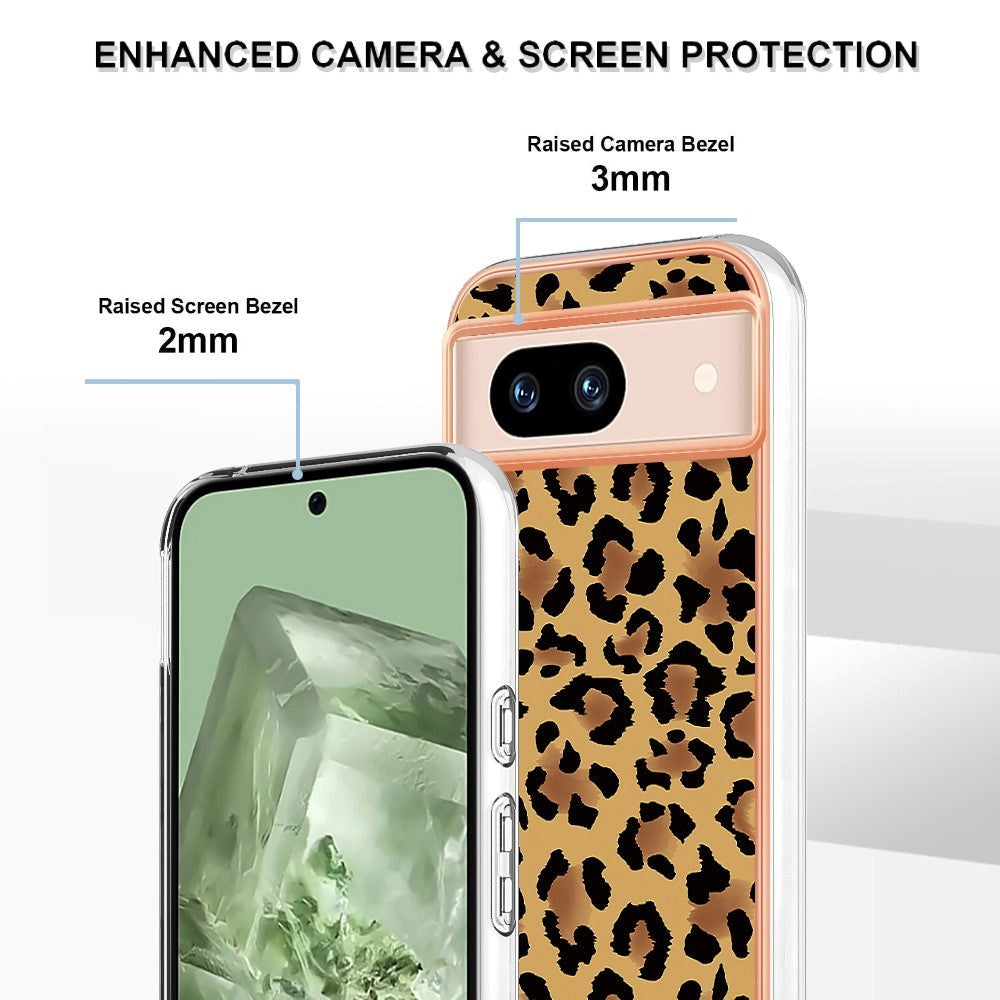 Google Pixel 8a Fleksibelt Plastik Mobil Cover m. Motiv - Leopard