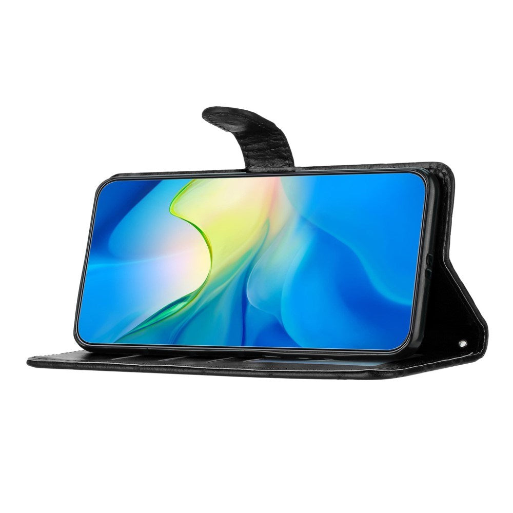 EIDERWOOD Motorola Moto G84 Læder Mobil Cover m. Pung & Strop - Rhombus - Sort