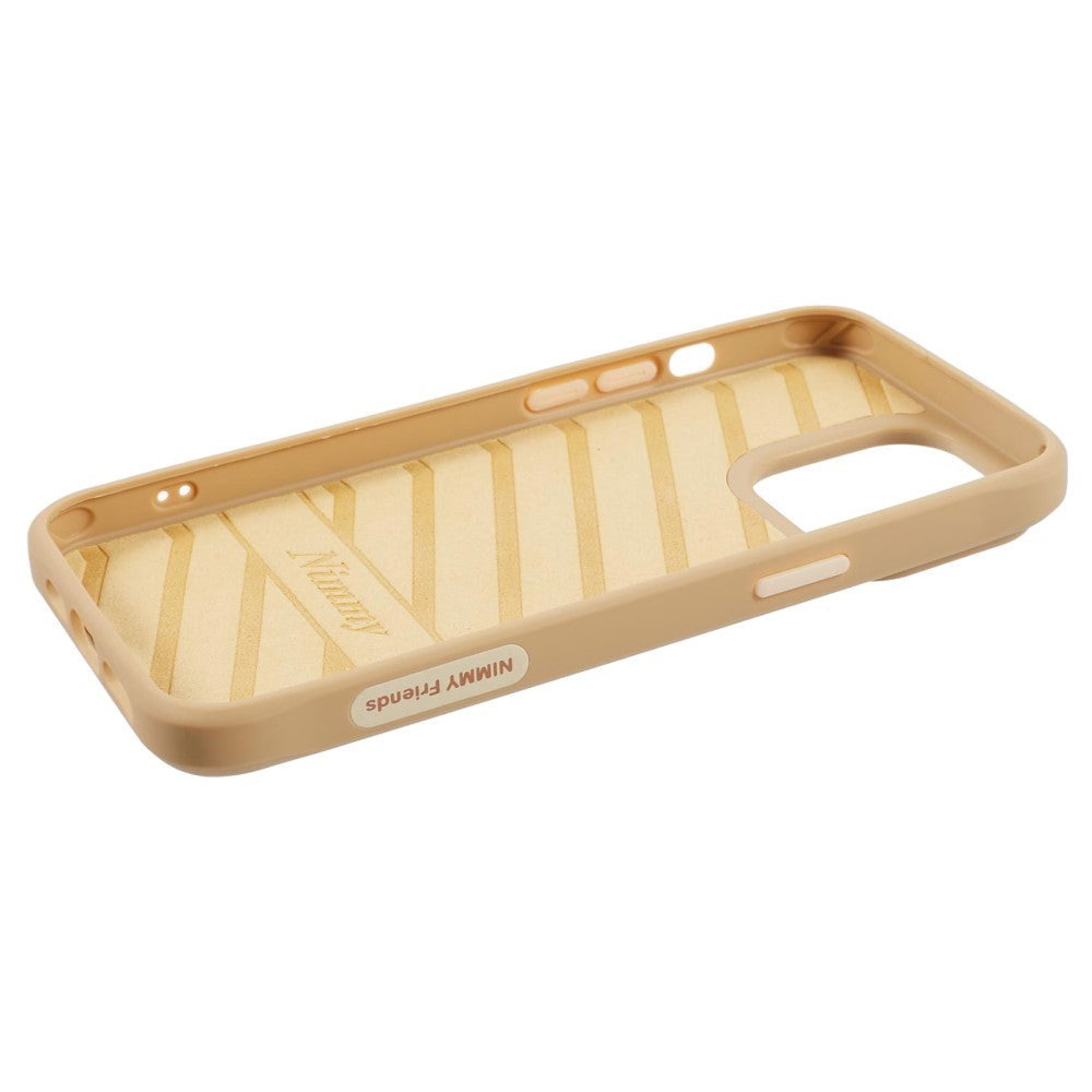 iPhone 15 Pro Hybrid Mobil Cover m. Dyremotiv & Brodering - Orange Kat