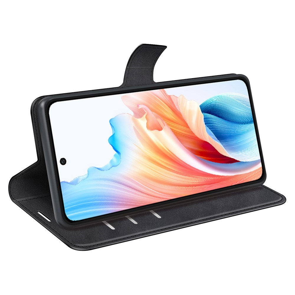 EIDERWOOD Oppo A79 (5G) / A2 (5G) Læder Mobil Cover m. Kortholder & Ståfunktion - Sort