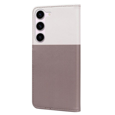 Samsung Galaxy S24 Flip Mobil Cover m. Strop / Ståfunktion / Kortholder - Hvid / Brun (Katte)