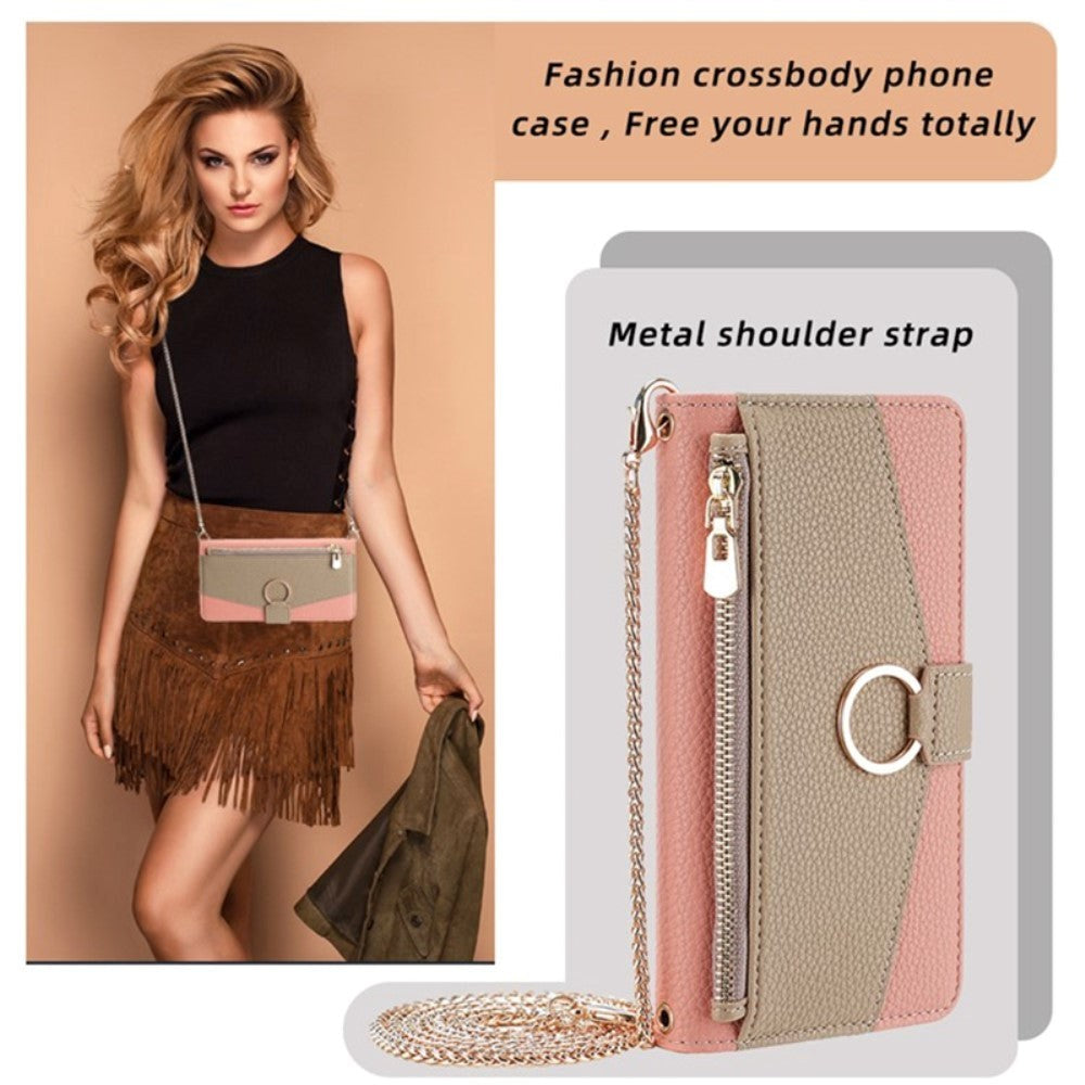 iPhone SE (2022 / 2020) / 8 / 7 Læder 2-i-1 Mobil Cover m. Pung & Crossbody Taske Funktion - Lyserød