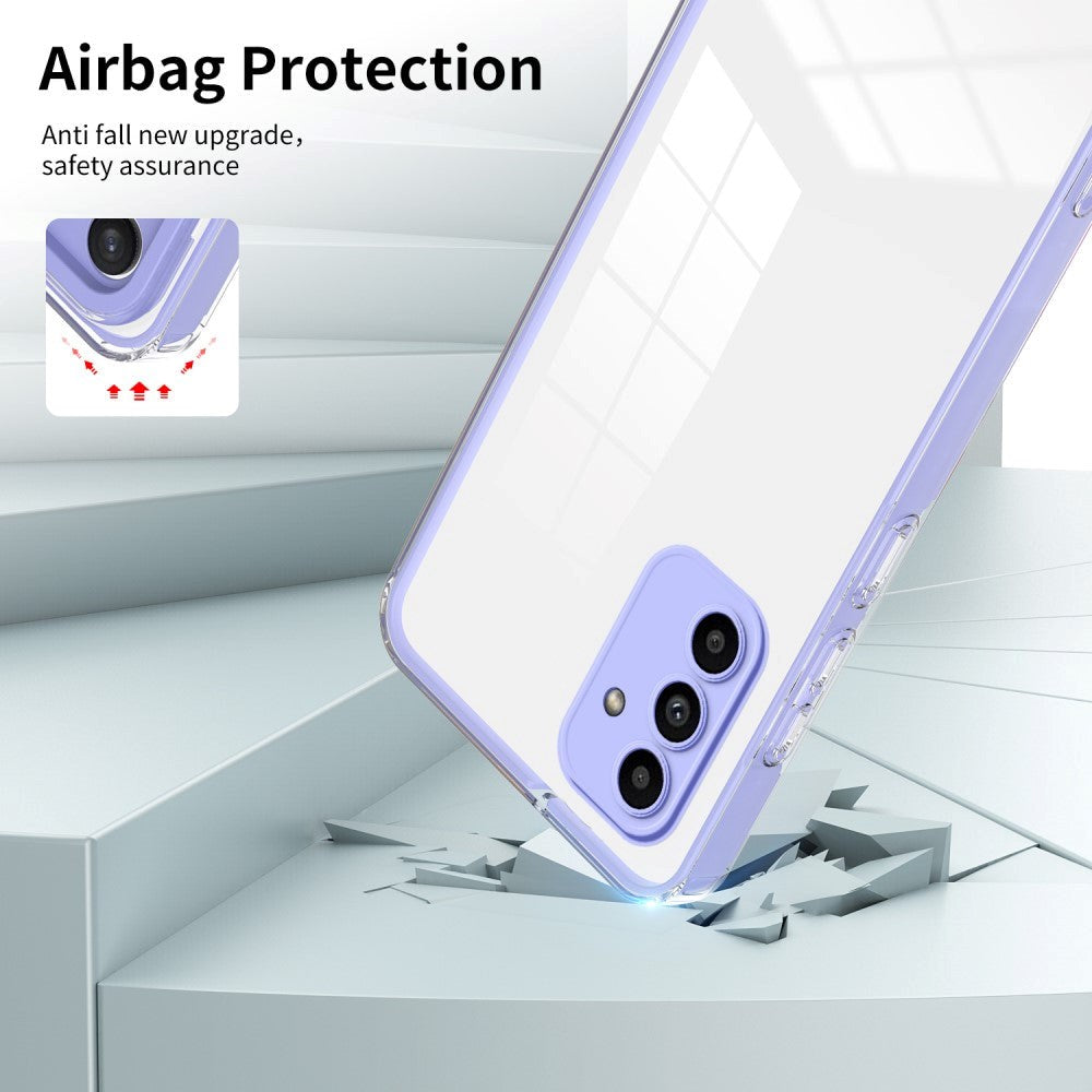 Samsung Galaxy A15 (5G) / A15 Hybrid Plastik Mobil Cover - Gennemsigtig / Lilla