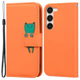 Samsung Galaxy S24+ (Plus) Flip Mobil Cover m. Strop / Ståfunktion / Kortholder - Orange (Frø)