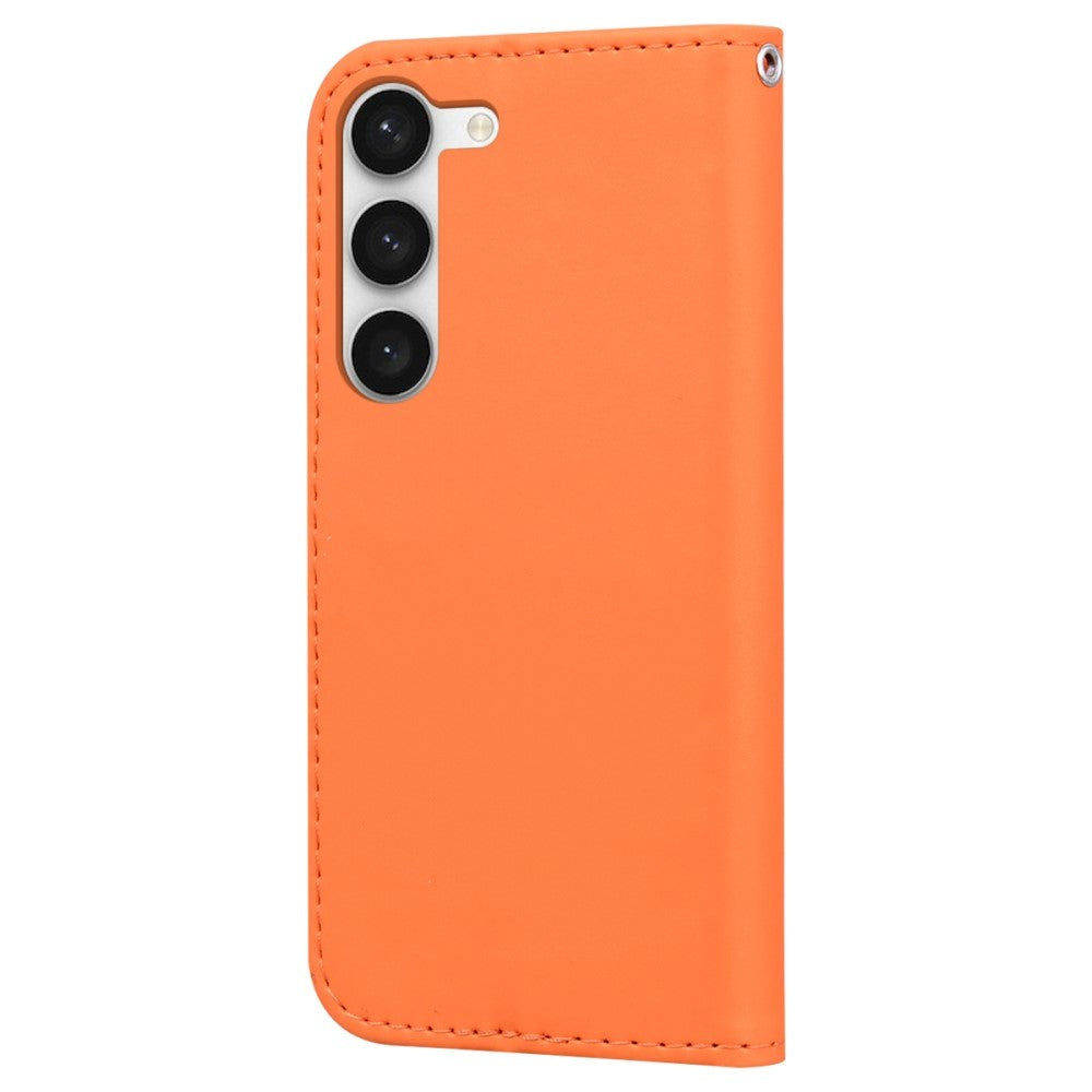 Samsung Galaxy S24+ (Plus) Flip Mobil Cover m. Strop / Ståfunktion / Kortholder - Orange (Frø)