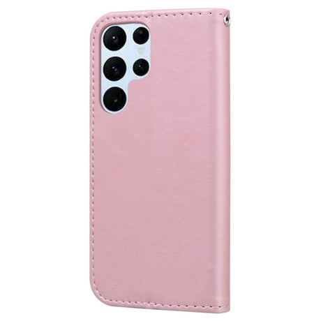 Samsung Galaxy S24 Ultra Flip Mobil Cover m. Strop / Ståfunktion / Kortholder - Kanin (Pink)