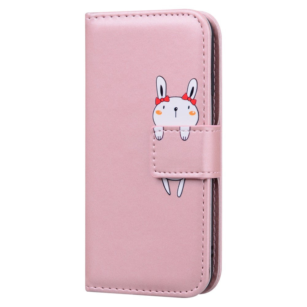 Xiaomi 13 Flip Mobil Cover m. Strop / Ståfunktion / Kortholder - Pink (Kanin)