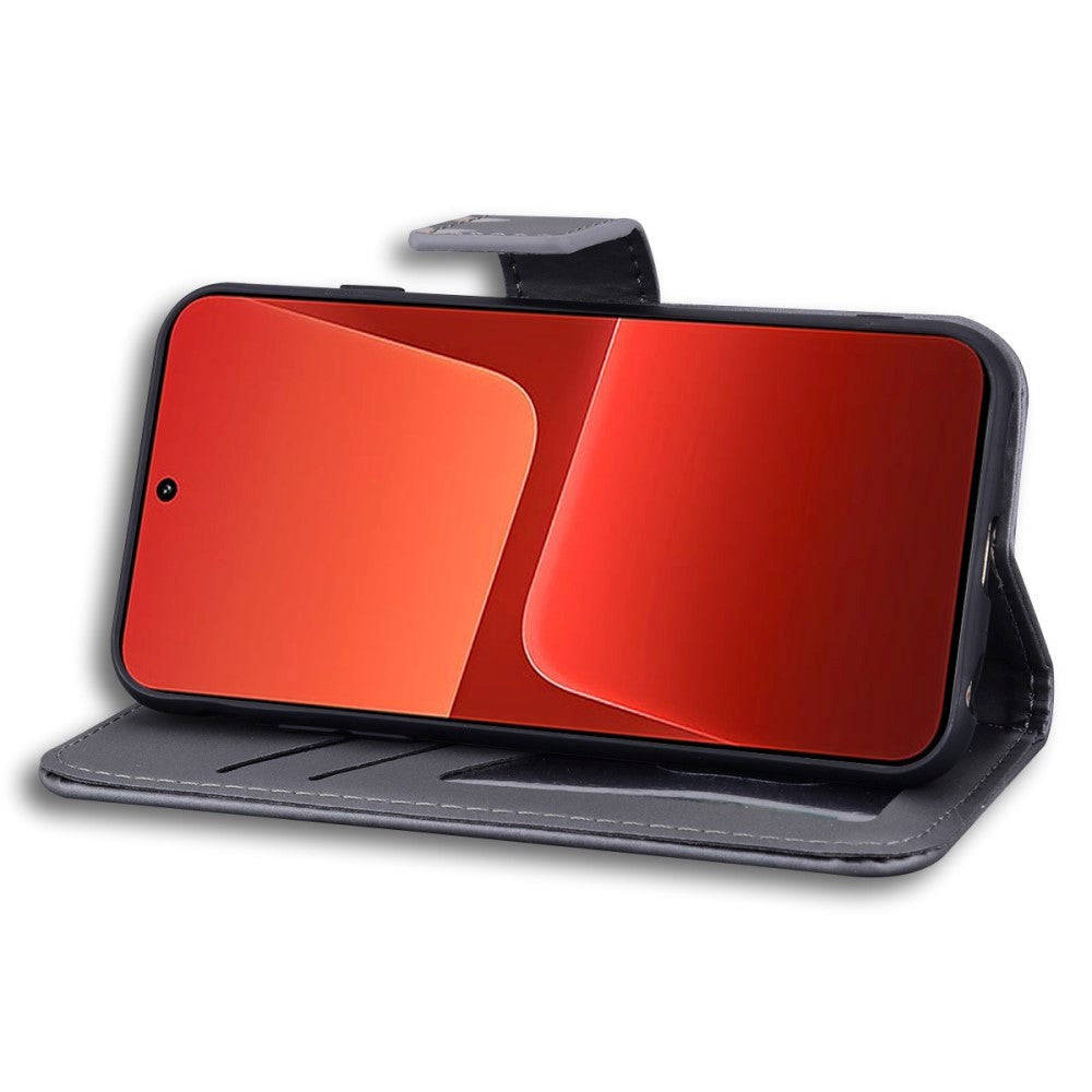 Xiaomi 13 Flip Mobil Cover m. Strop / Ståfunktion / Kortholder - Grå (Hund)