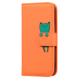 iPhone 15 Flip Mobil Cover m. Strop / Ståfunktion / Kortholder - Orange (Frø)