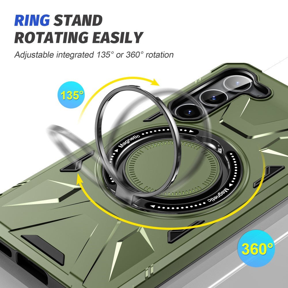 EIDERWOOD Slidstærkt Håndværkercover til Samsung Galaxy S25+/S24+ med Kickstand og Magsafe Funktion - Grøn