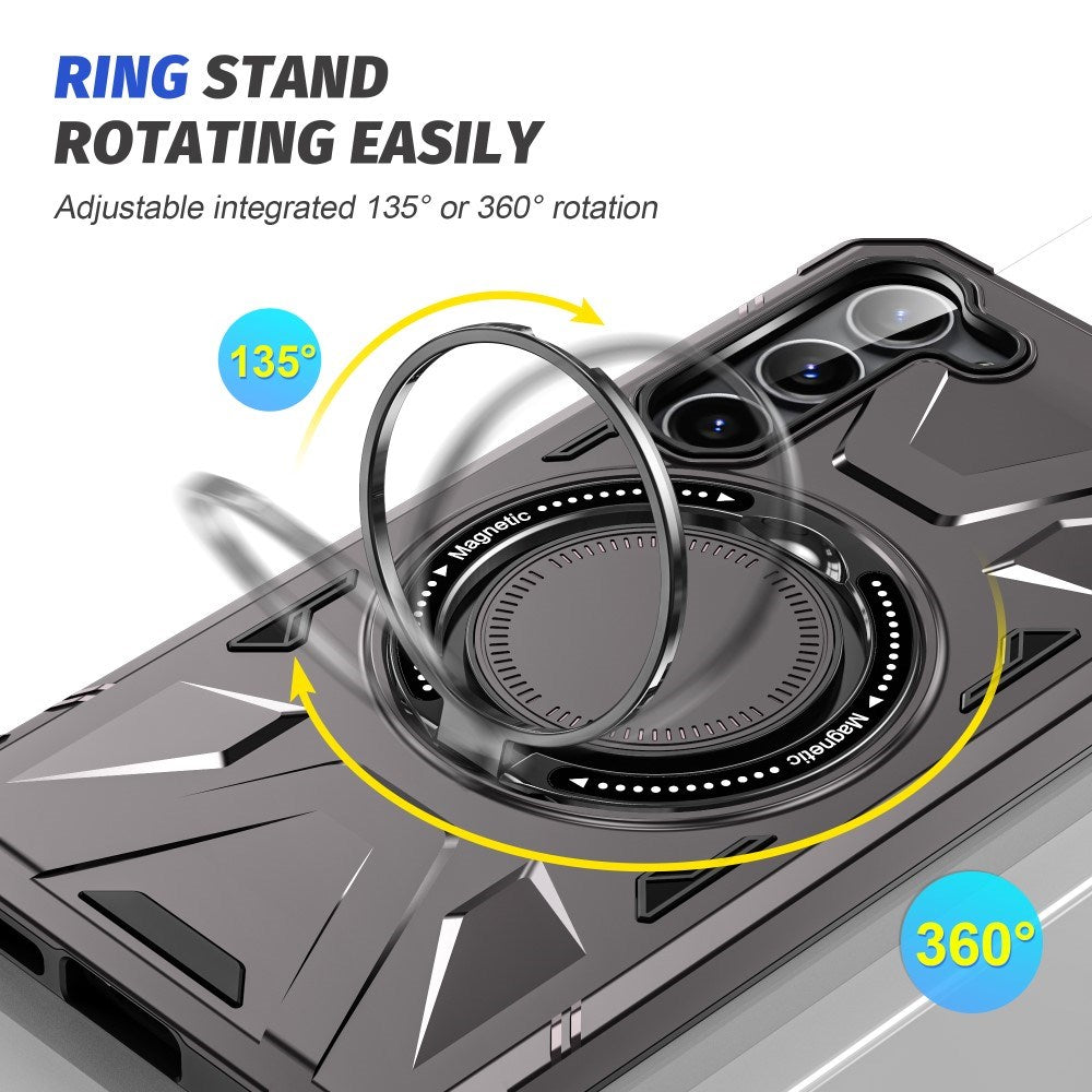 EIDERWOOD Slidstærkt Håndværkercover til Samsung Galaxy S25+/S24+ med Kickstand og Magsafe Funktion - Grå