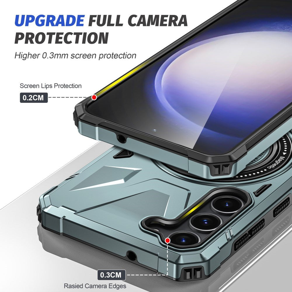 EIDERWOOD Slidstærkt Håndværkercover til Samsung Galaxy S25+ (Plus) / S24+ (Plus) med Kickstand og Magsafe Funktion - Blå