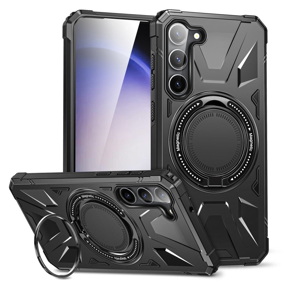 EIDERWOOD Slidstærkt Håndværkercover til Samsung Galaxy S25+ (Plus) / S24+ (Plus) med Kickstand og Magsafe Funktion- Sort
