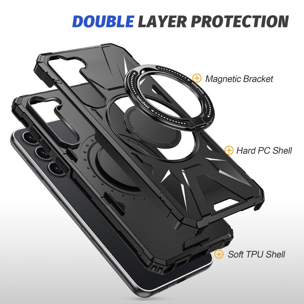 EIDERWOOD Slidstærkt Håndværkercover til Samsung Galaxy S25+ (Plus) / S24+ (Plus) med Kickstand og Magsafe Funktion- Sort